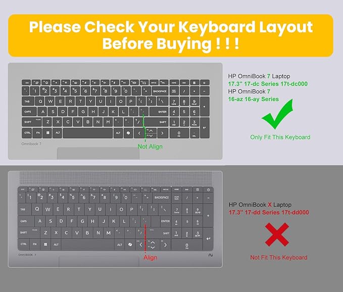 Protector de Teclado de Silicona para HP OmniBook 7 17.3 y 16 pulgadas miniatura 2