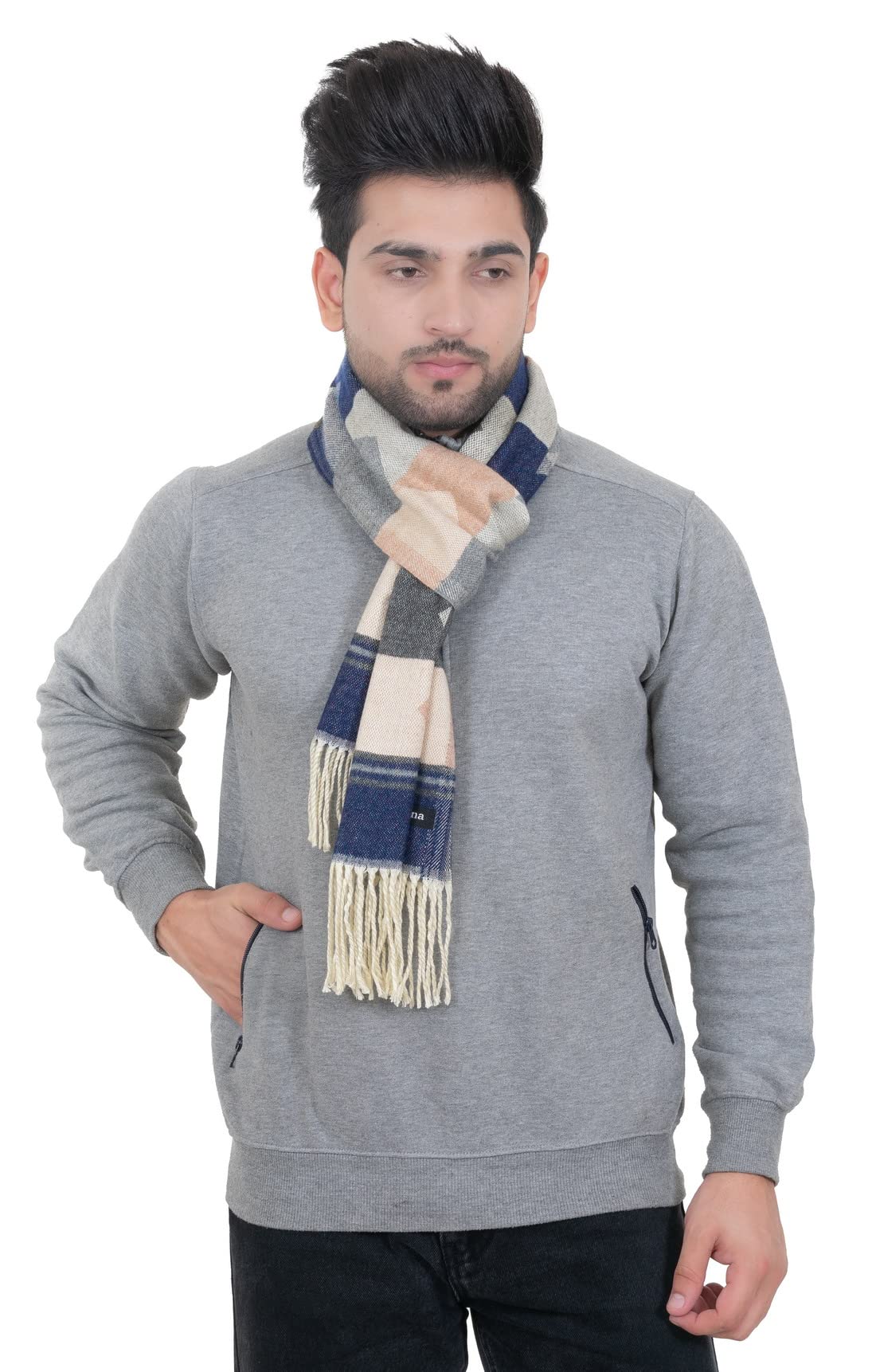 Relaxed Men And Women Regular Luxurious Premium Checkered Woolen Acrylic Muffler, Scarf, Stole For Winter Pack Of 1-image-16