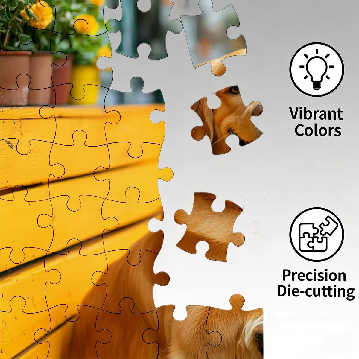 Puzzle 1500 elementów dla dorosłych, 1500 elementów puzzle dla psów, urocze puzzle dla dorosłych z wykwintnym pudełkiem do pakowania, gry edukacyjne, duże drewniane puzzle na prezent dla kobiet