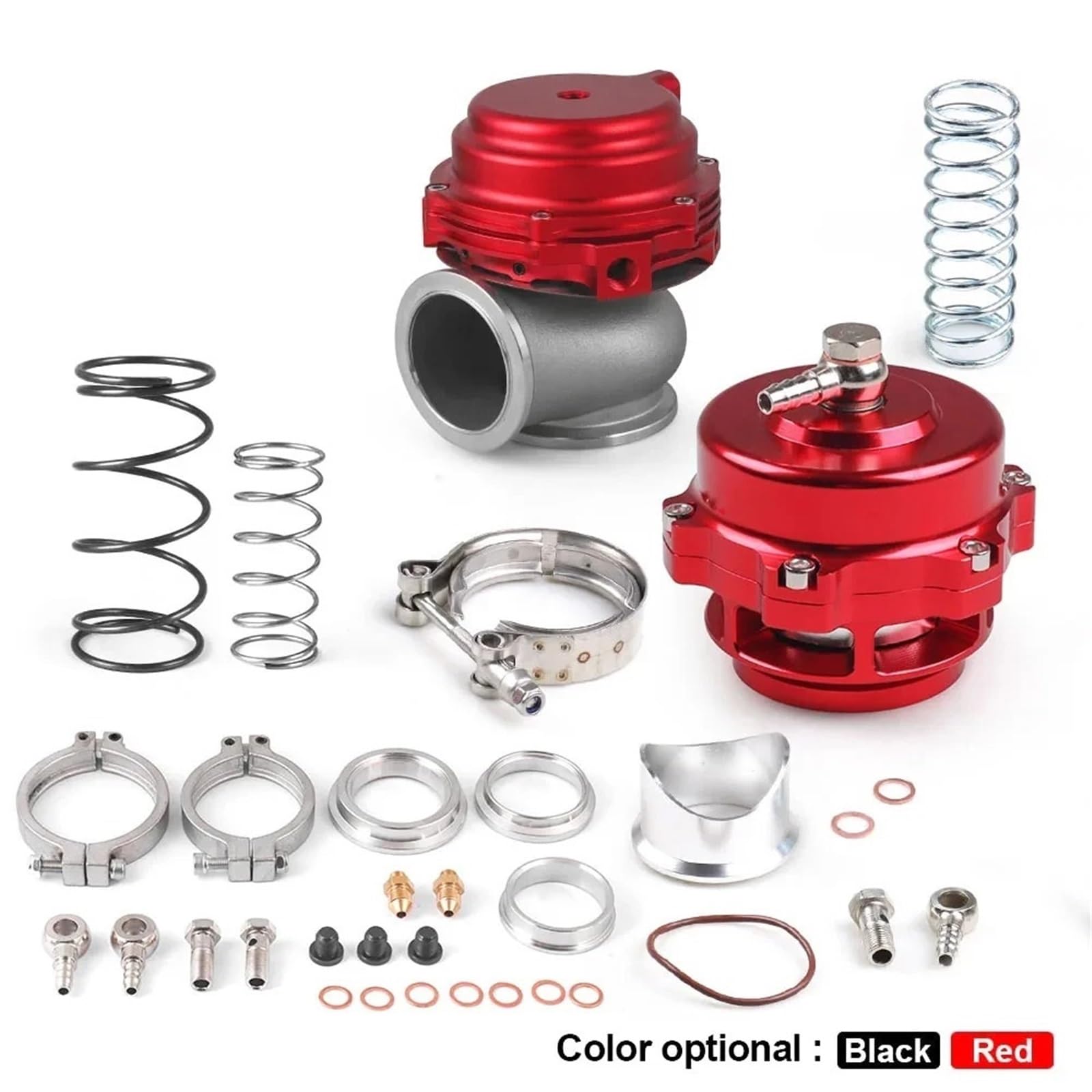 Blow Off Valve Do kolektora turbosprężarki Wastegate Zewnętrzny zawór upustowy z kołnierzem w kształcie litery V i zaworem odcinającym BOV Combo Turbo0 Turbo Splitter Zawór(Black)