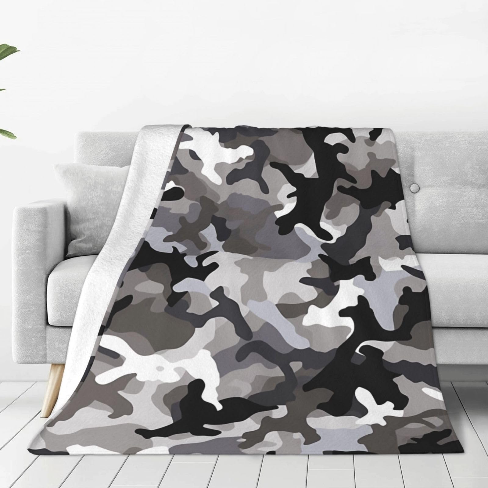 Couverture de lit réversible pour camping et canapé, plaid toutes saisons gris