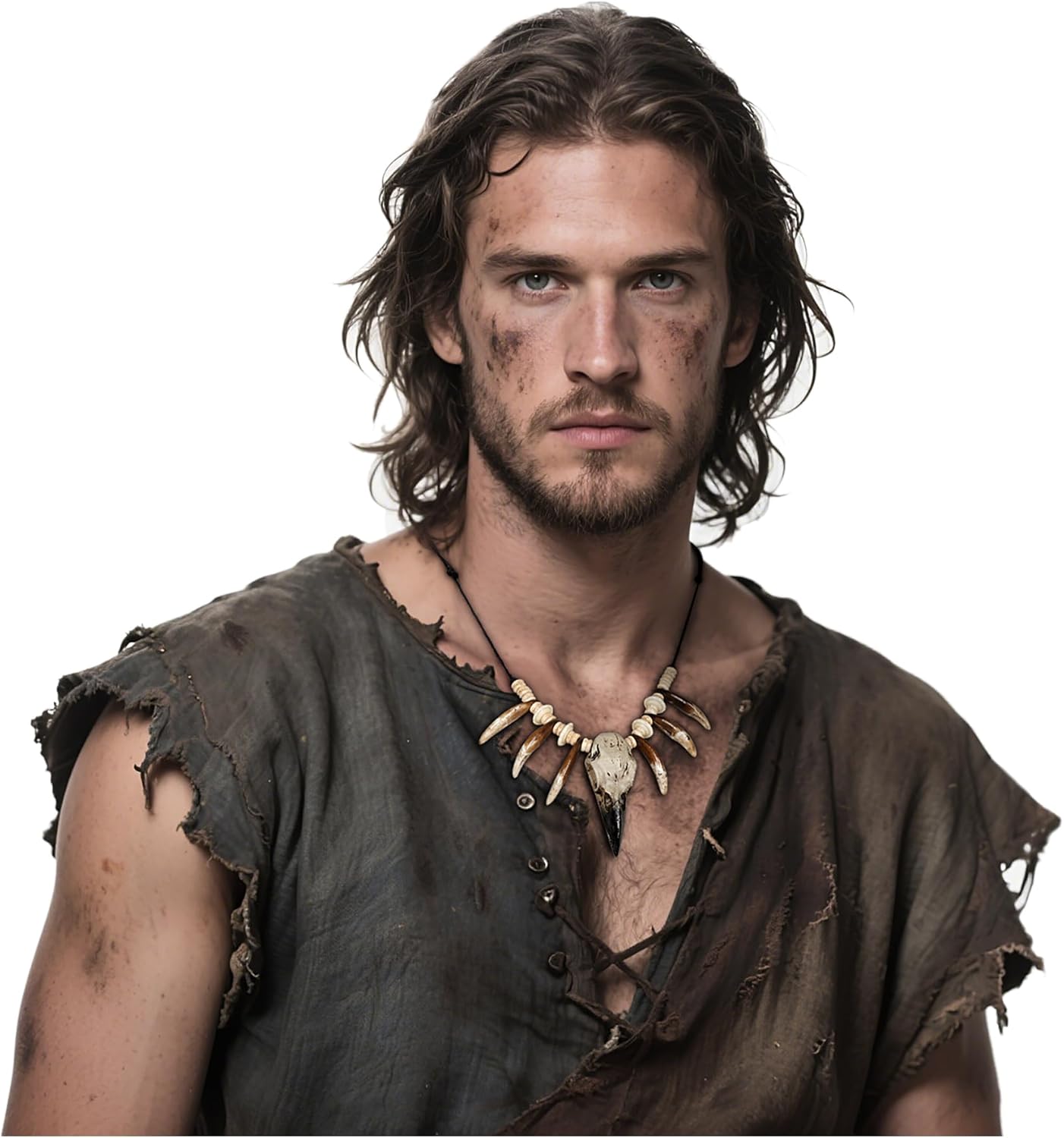 L'VOW Viking Raven Skull Necklace Bone Tooth Necklace Savage Barbarian Halloween Cosplay - Image 9