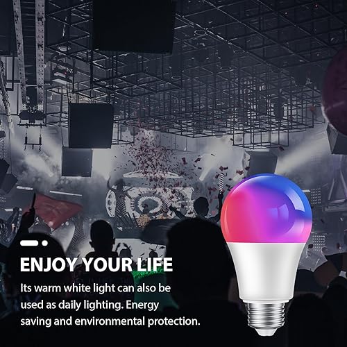 Miniatura 4 de Hurrikom Bombilla de control remoto, bombillas remotas de 5 W (A19, E26E27, equivalente a 40 W), bombilla para uso en interiores y exteriores,