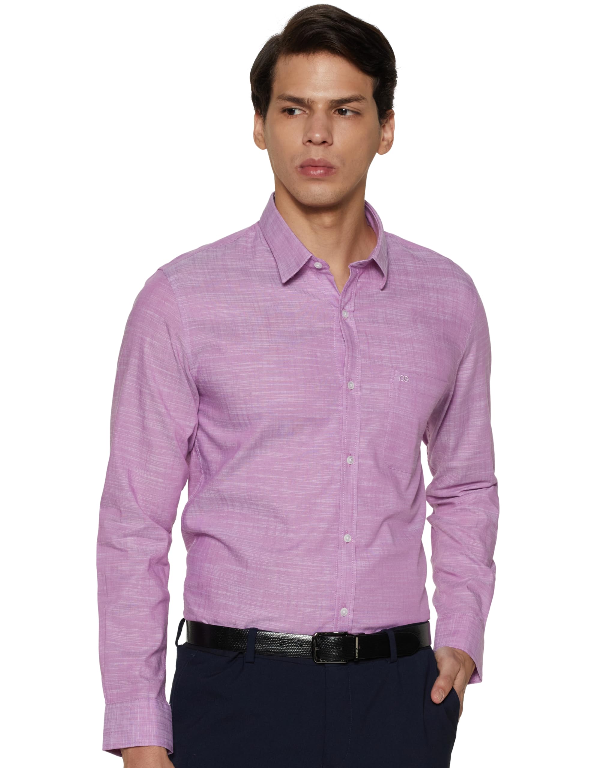Peter England Men's Slim Fit Full Sleeve 100% Cotton Slub Casual Everyday Shirt-image-42