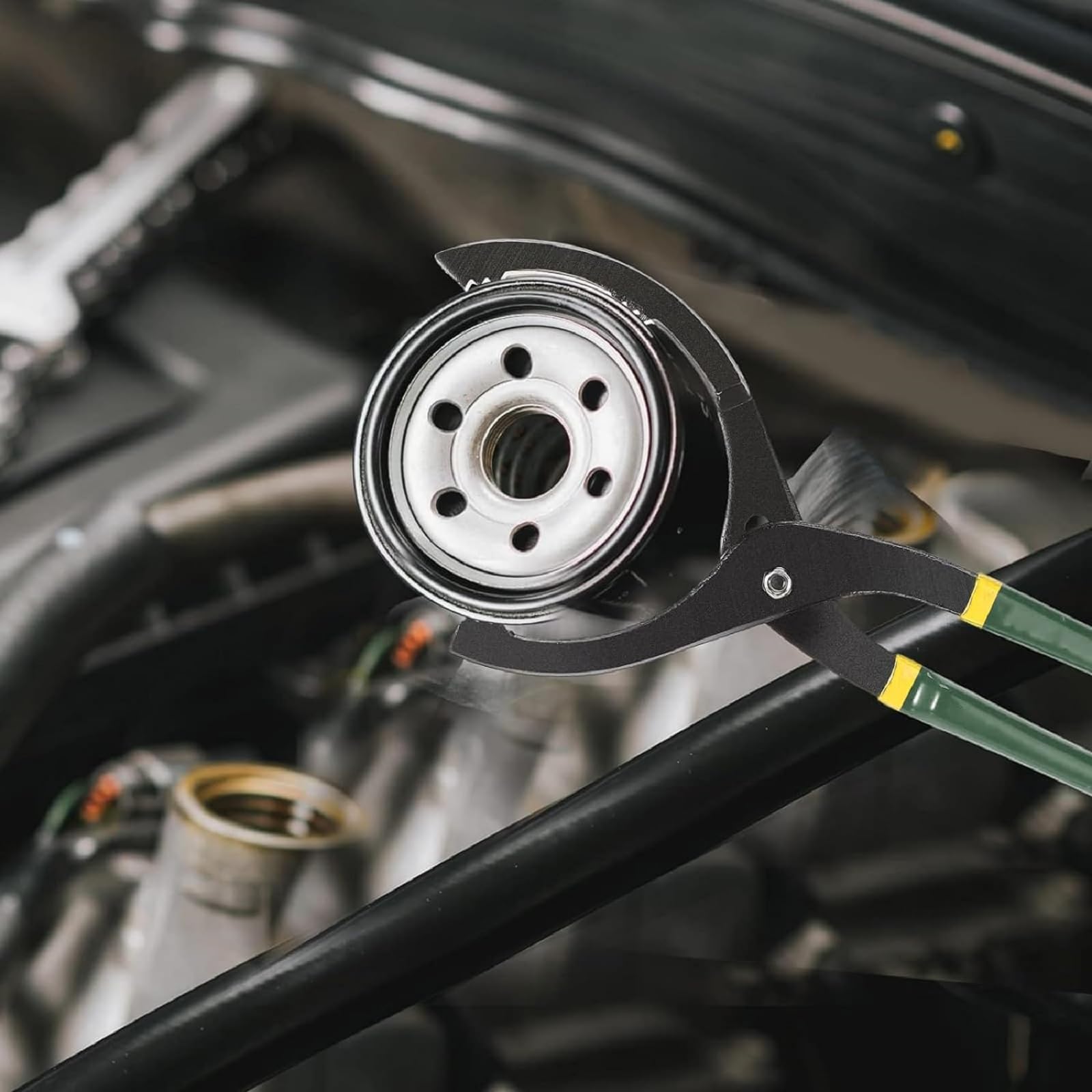 Ölfilterzange, Ölfilterschlüssel Universal, 24 cm Verstellbarer Ölfilterschlüssel, mit Rutschfesten Griff, Ölfilter-Entfernungswerkzeug, für Autos, Motorräder, Von Ø 40mm Bis Ø 150mm