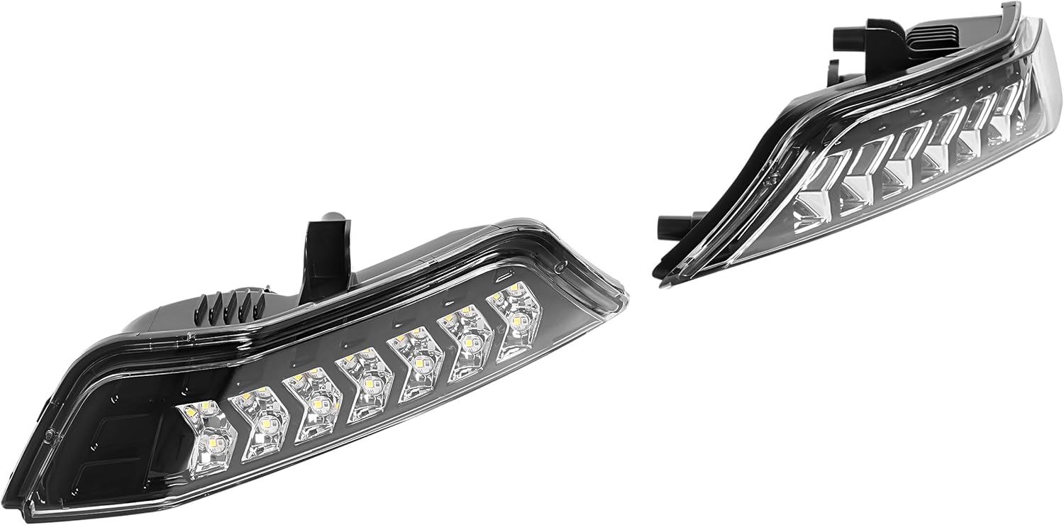 LED Fog Lights Compatible with 2015-2017 Ford Mustang Shelby GT350 Fog Lamps Replacement for FO2521191 FO2520191 Clear Lens Plastic (PC) Drive & Passenger Side