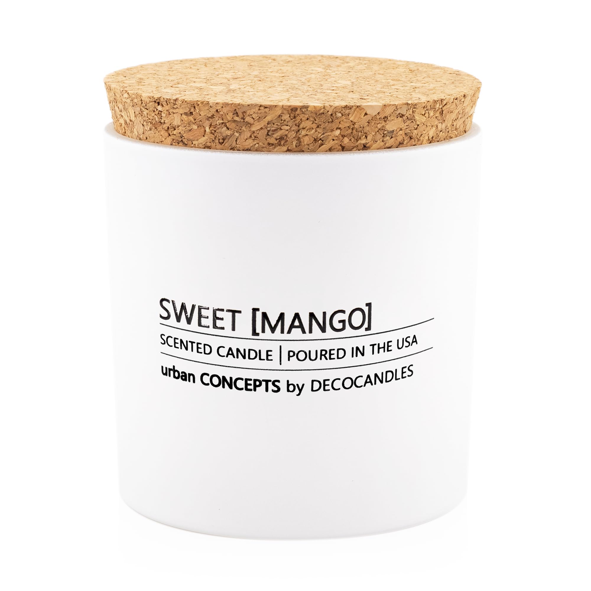 Urban Concepts by DECOCANDLES - Highly Scented Soy Candle - Long Lasting - Hand Poured in USA (9 Oz. Cork, Sweet Mango)
