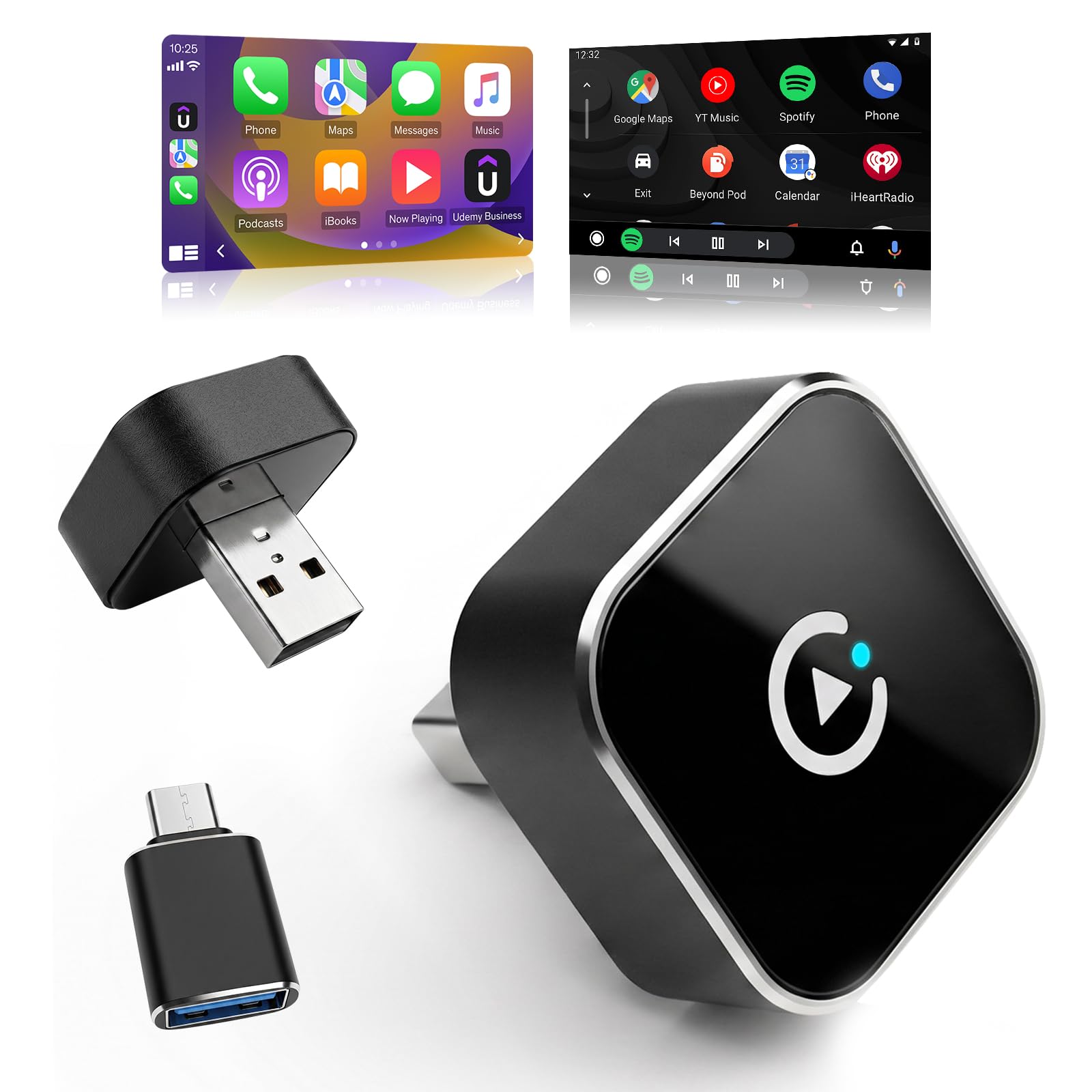 2026 New Wireless CarPlay Adapter, Compatible CarPlay & Android Auto, Plug and Play Wireless CarPlay Dongle, Fast Auto-Connect, Type-C & USB Cable Included, Supports iOS 10+ & Android-image-30