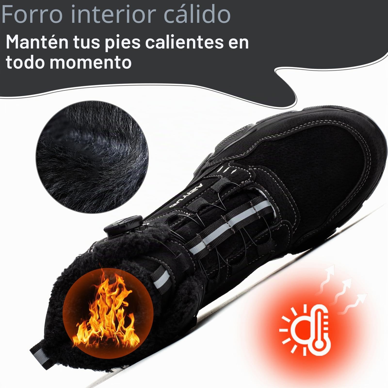 Zapatos de Seguridad para Hombre Mujer Impermeable de Invierno Botas de Seguridad con Puntera de Acero Botas de Trabajo Cómodos Antideslizante Calientes con Forro 38-46 EU