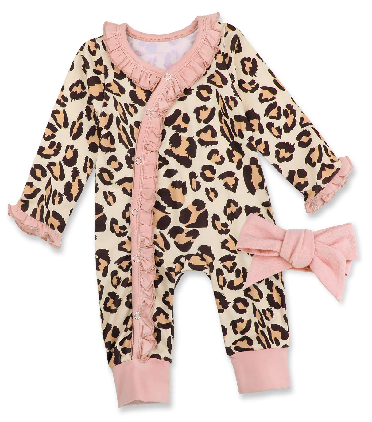 Von kilizoBaby Girl Clothes Cute Floral Infant Newborn Baby Clothes for Girls Letter Print Snap Baby Girl Romper Jumpsuit