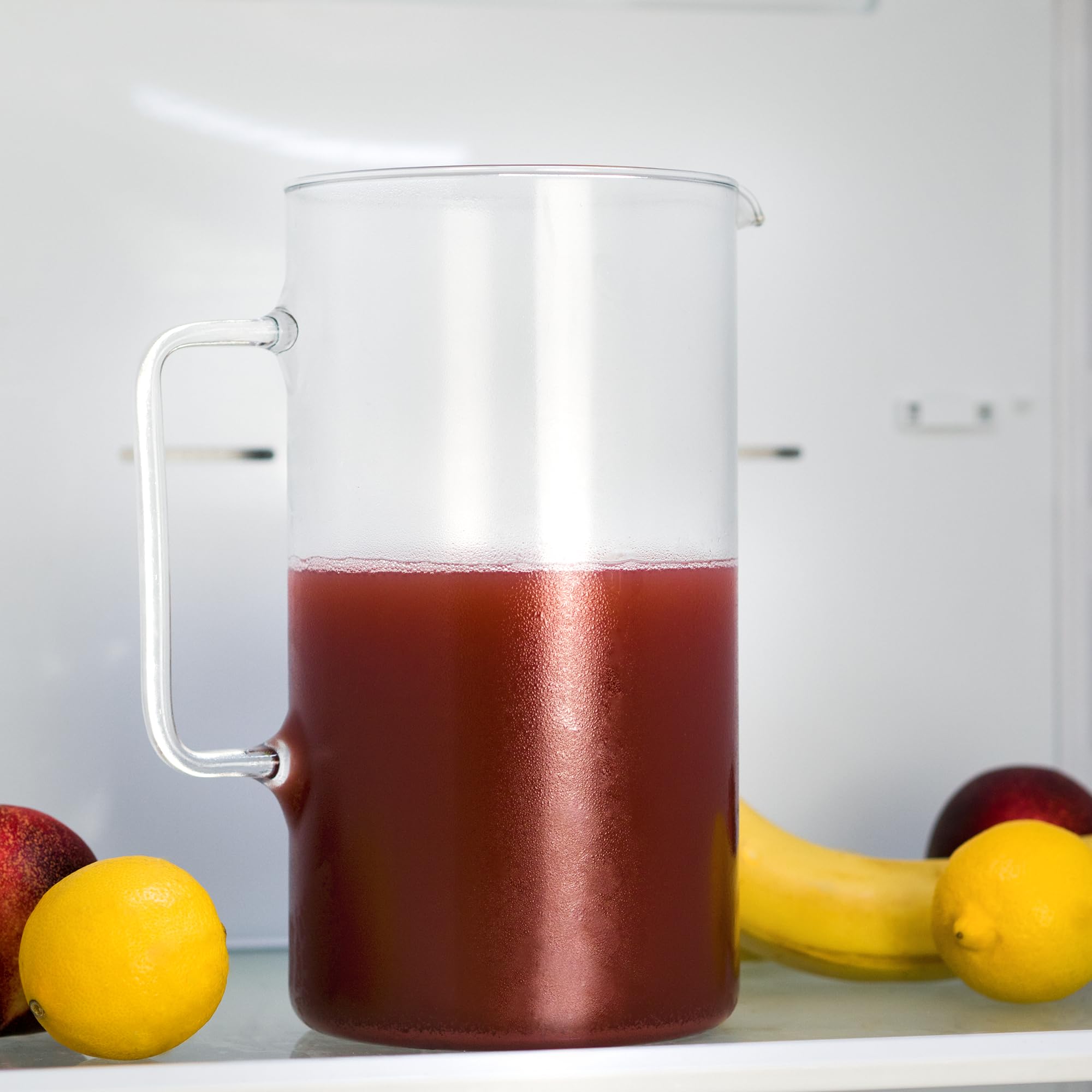 Wessper Caraffa Acqua in Vetro Borosilicato per Succo Caldo Freddo Bevande ghiacciate tè Latte caffè e Vino Ross 3 L