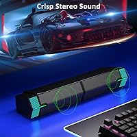 Vista 3 de Jeecoo Altavoces Bluetooth M20 para Computadora para Monitor de Escritorio de PC, Barra de Sonido para PC Gaming - Con Cable USB, Excelente Sonido