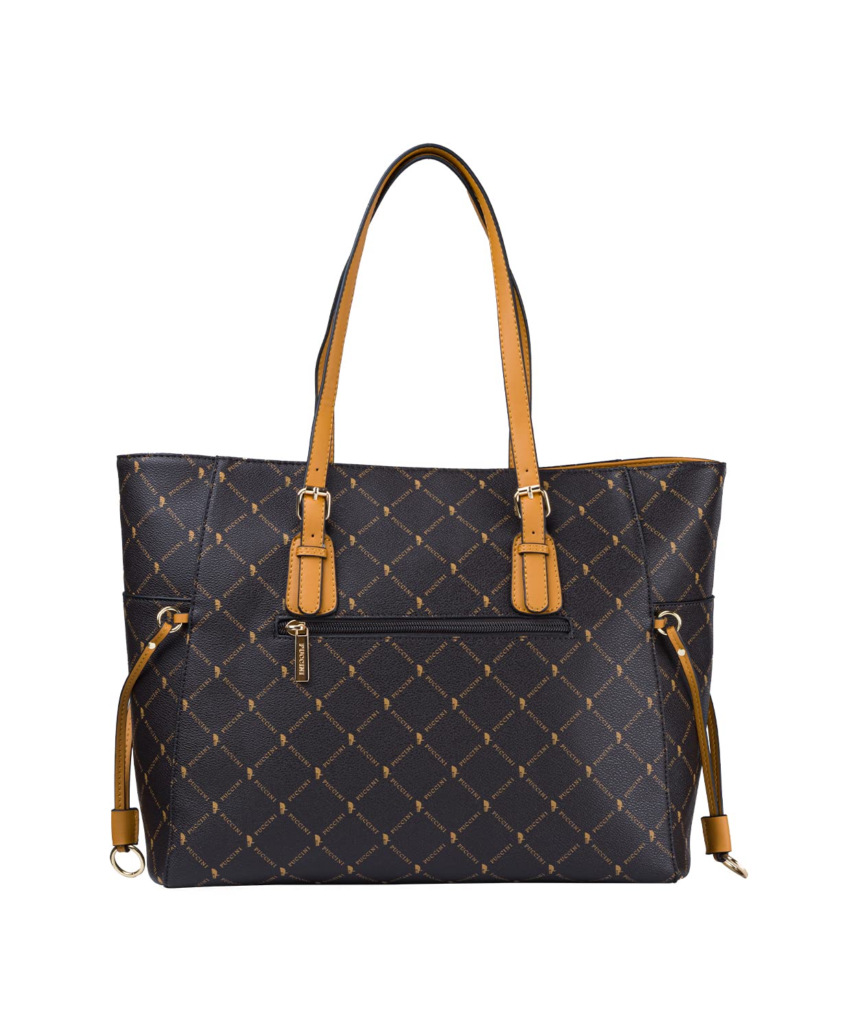 PUCCINI Damska torebka typu shopper z regulowanym uchwytem logowana