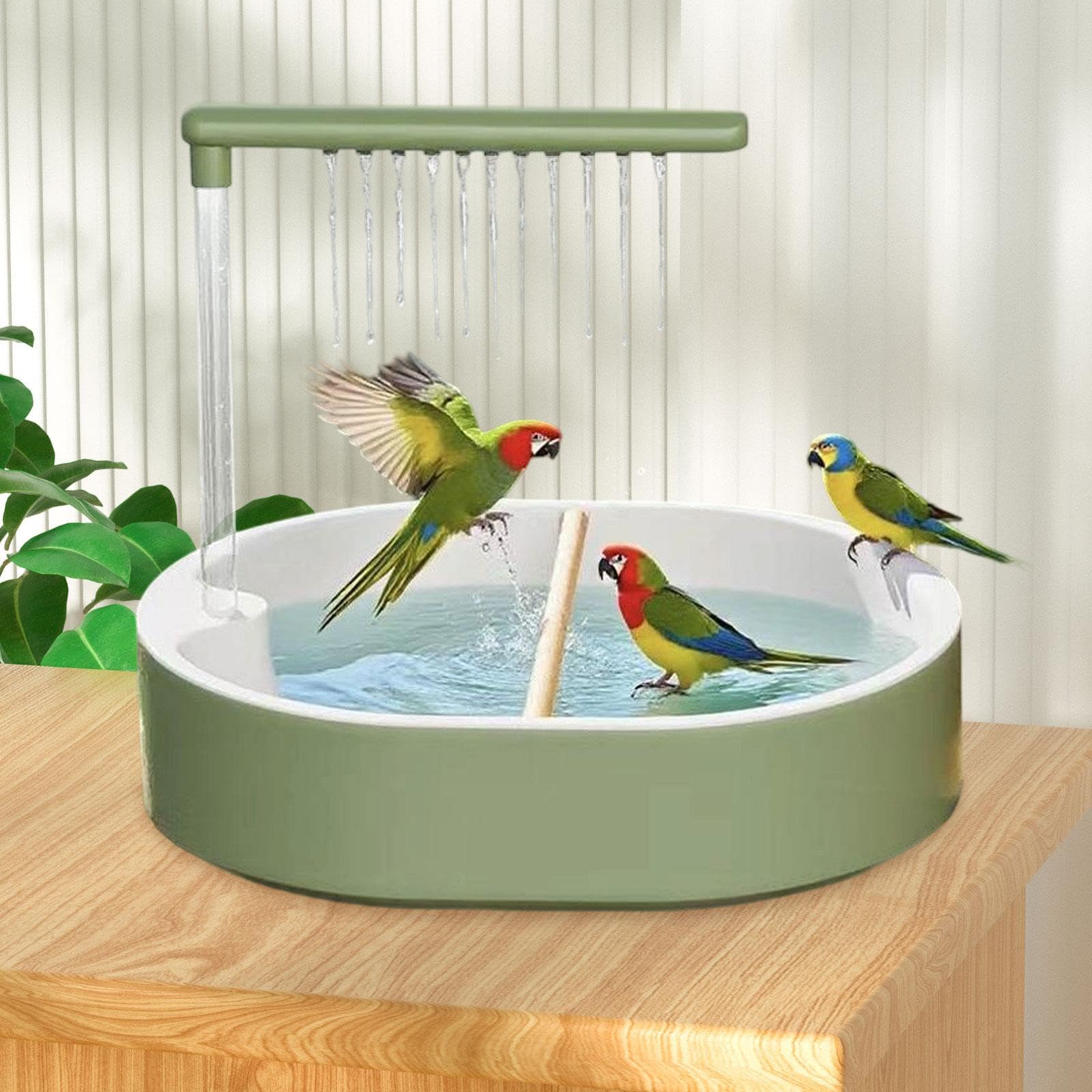 LOVIVER Vasca da Bagno Automatica per Uccelli Vasca da Bagno Automatica per Uccelli Accessori per Doccia Conure Multifunzione Parrocchetto con Pompa da per, Style a
