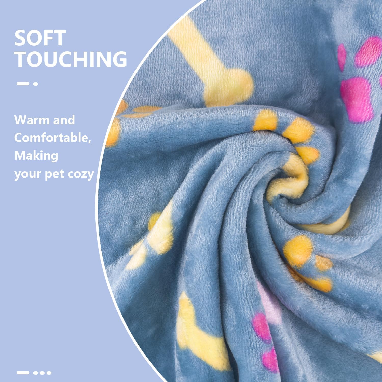 review Pet Blankets for Dogs Cats - 3Pack Bone Pattern Super Soft Fluffy Dog Blankets for Small Medium Large Doggy Kitten (Coloful Bones, Small)