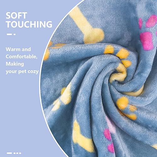 Miniatura 4 de LeapSheep Mantas para mascotas para perros y gatos, paquete de 3 mantas con patrón de hueso, súper suaves y esponjosas para perros pequeños,