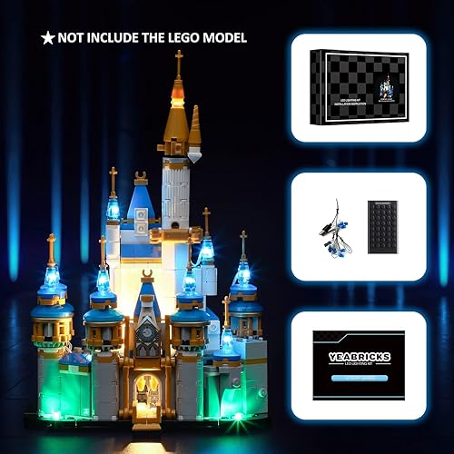 Miniatura 5 de YEABRICKS Luz LED para Lego-40478 Disney Mini Castle Building Blocks Model (Lego Set no incluido)