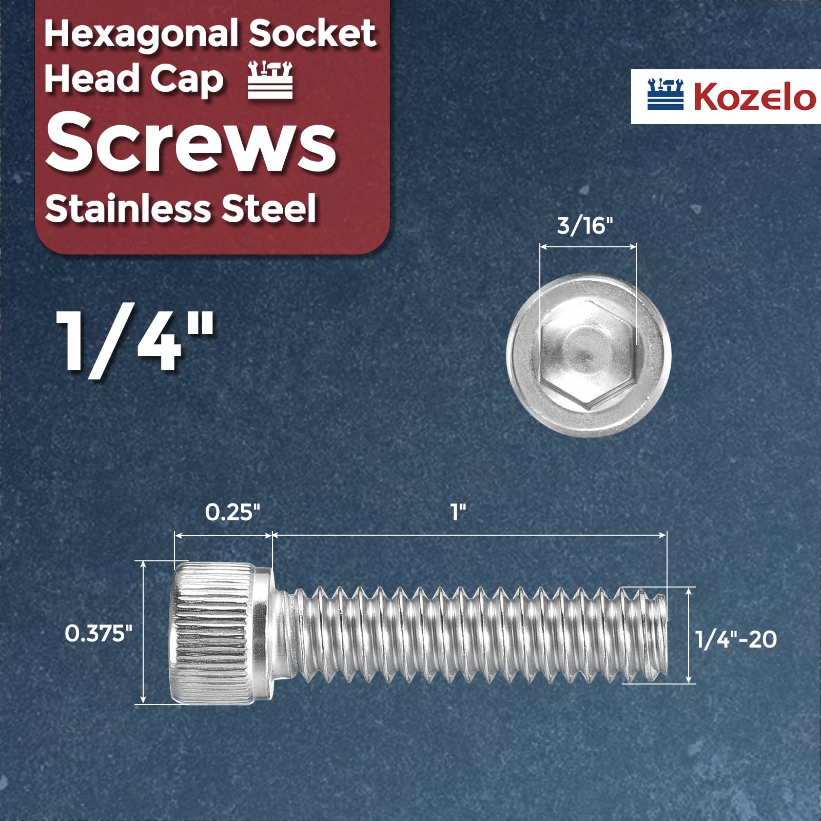 Kozelo 50pcs Socket Head Cap Screws - Image 2