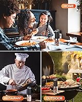 Vista 6 de FORLIM Gravity - Juego de molinillo eléctrico de sal y pimienta, molinillo automático de pimienta, molinillo de pimienta, funciona