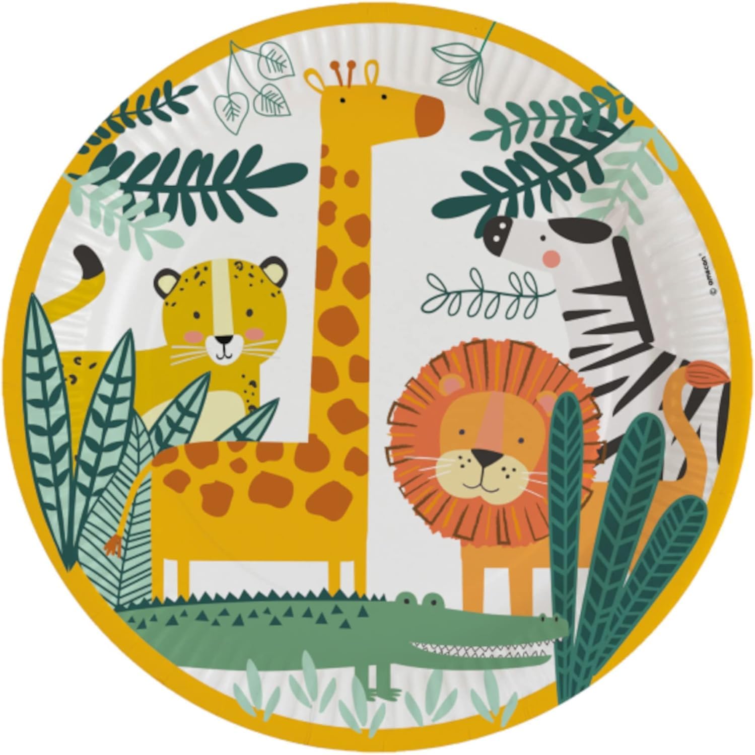 amscan 9909345-66 - Get Wild Animals Birthday Party Paper Plates - 8 Pack