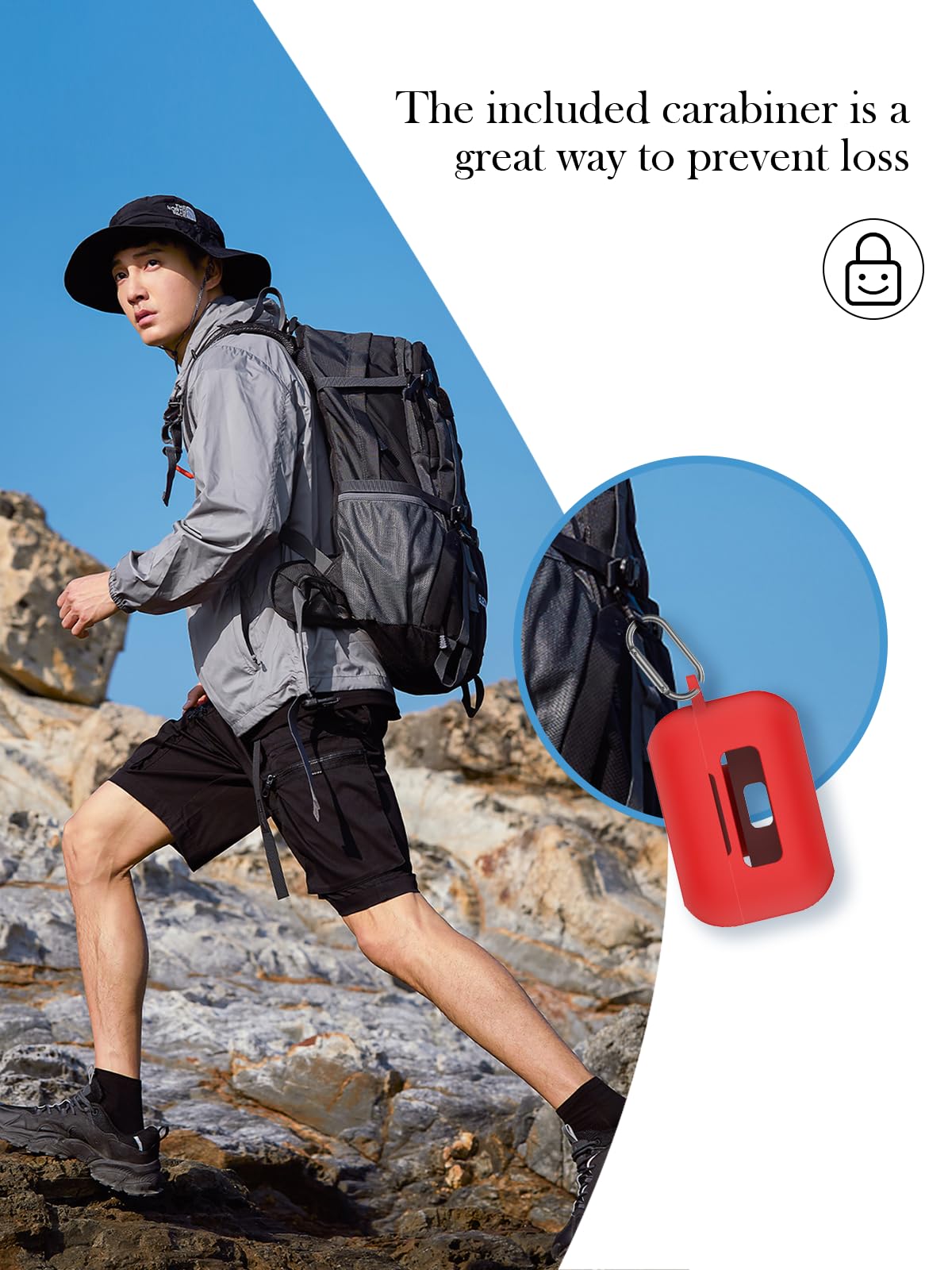 Funda para auriculares inalámbricos TOZO NC9 híbridos con cancelación activa de ruido, protección suave, funda de silicona BOVUGAC con llavero, kit de limpieza y cordón, color rojo