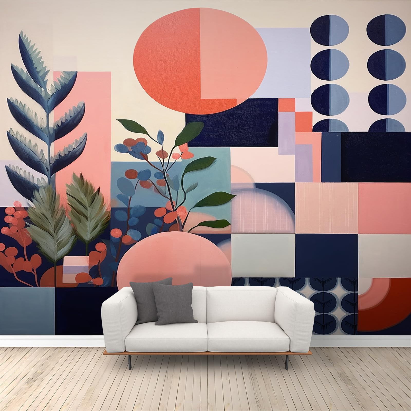 Papier peint géométrique médiéval 3D pour transformer un mur vide en fresque HD