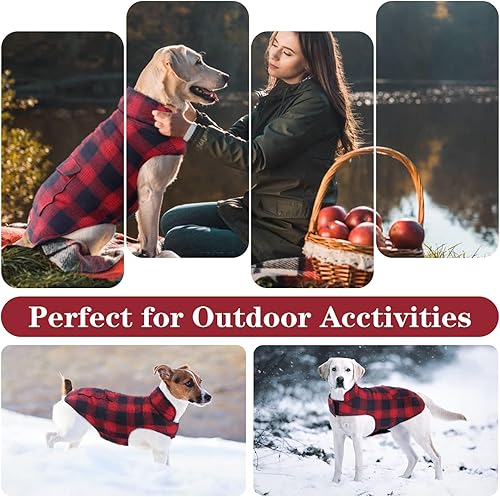 Miniatura 7 de Kuoser - Abrigo de invierno para perro de estilo británico, resistente al viento, repelente al agua, abrigo para perro con forro polar, chaleco para