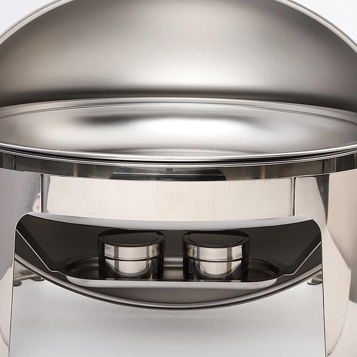 Buffet Server - Hot Pot Buffet Set, Round Heater with Stainless Steel Lid, Hot Plate, Cutlery Set with Fuel Holder, Server with Lid and Food Clip,