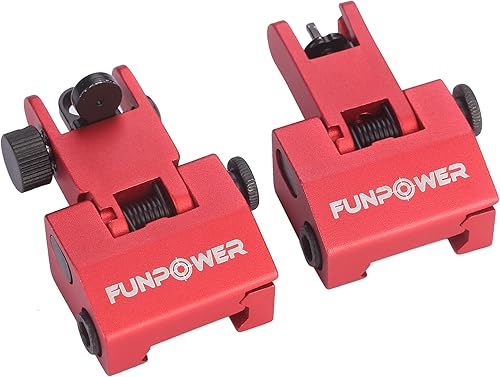 Miniatura 6 de Funpoweroptics Táctica Flip Up 45 grados Offset Frente y Trasero Hierro Backup Vista Ajuste Picatinny 0.787 in Rail Weaver