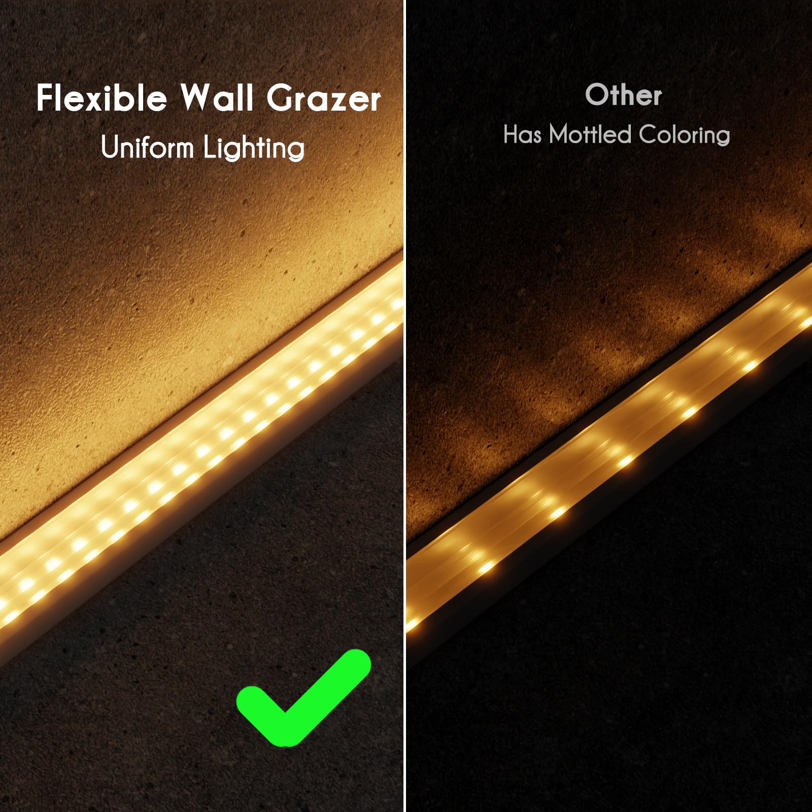 Shine Decor Luces flexibles de pared de 24 V, 16.4 pies, certificación UL, IP67, impermeable, lineal de 2700 K, blanco cálido para iluminación comercial al aire libre, edificios, bodas, iluminación de