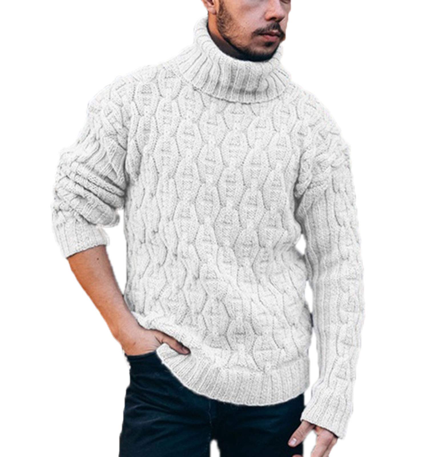 Each Women Men's Knit Pullover Sweater Chunky Roll Neck Jumper