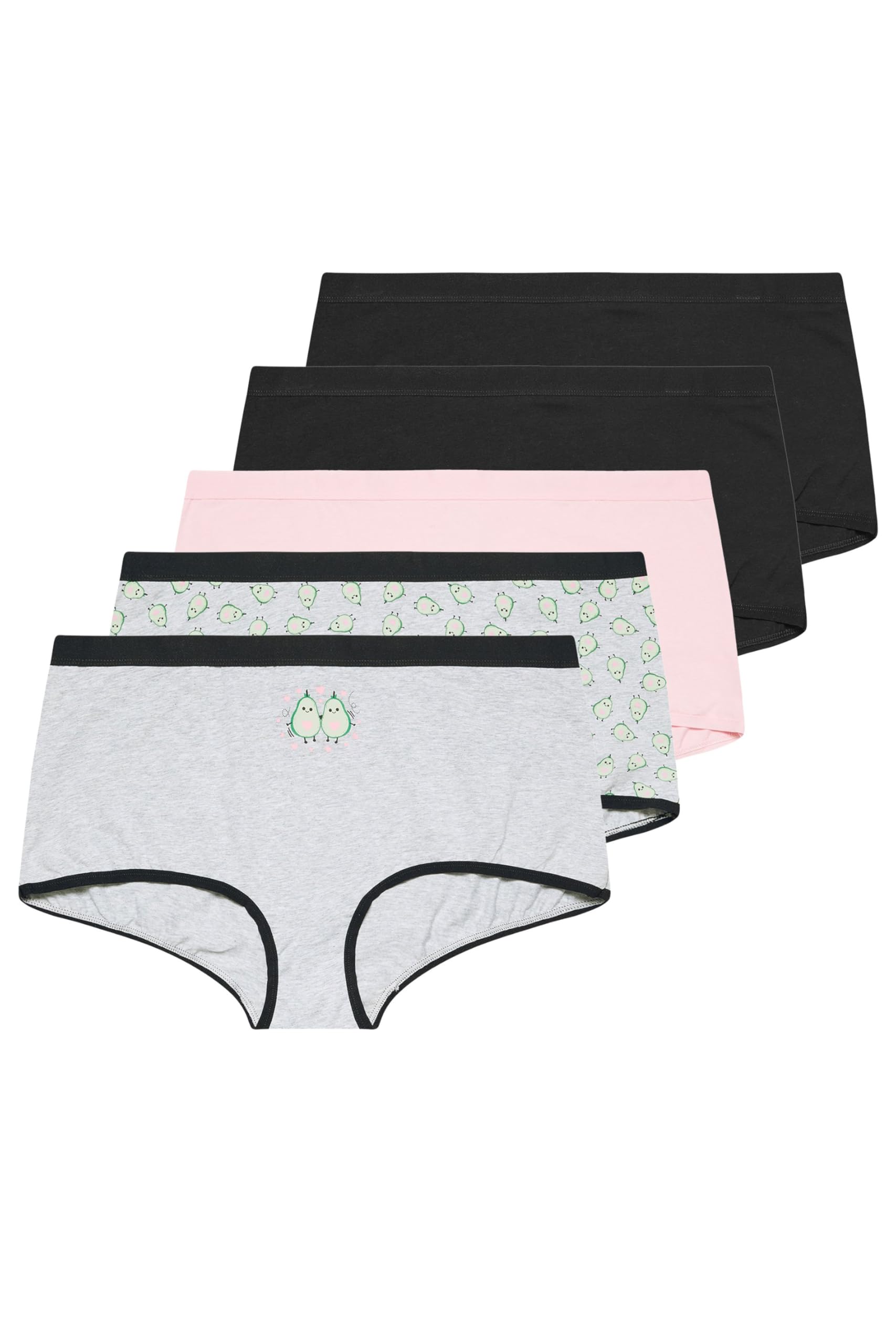 Yours Women's Multicolor 5 Pack Avocado Print Shorts | : 34/36