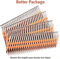 Vista 5 de Clavos de marco de 21 grados, 1000 unidades, vástago de anillo de 2-1/2 pulgadas x 0.113 pulgadas, cabeza redonda completa galvanizada en caliente