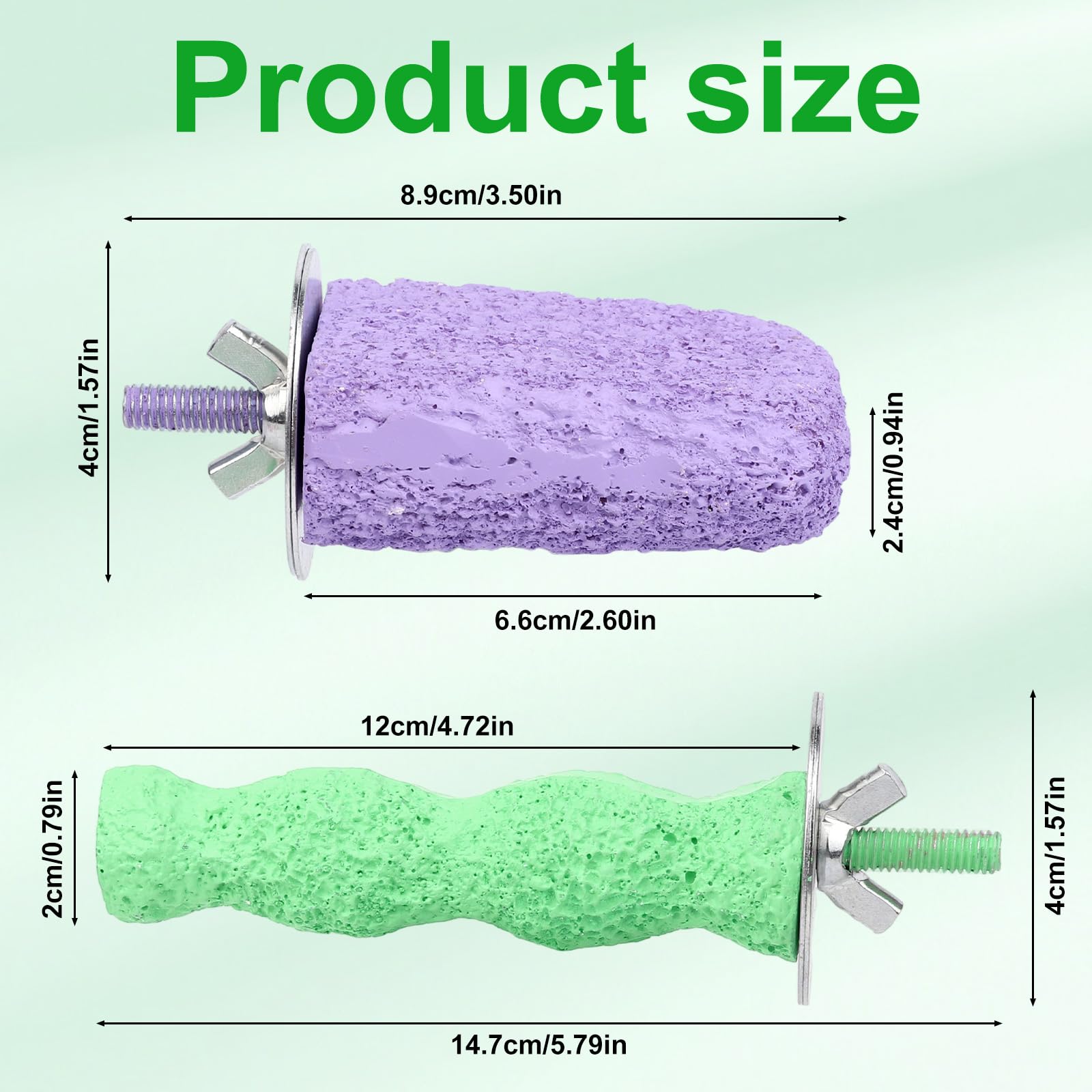 2pcs Anti-Slip Bird Beak Grinding Stones, Washable Resin Bird Beak Trimmer & Nail Filing Stand Platform Cage Accessories for Parrots Budgies Cockatiels Parakeets - image 2