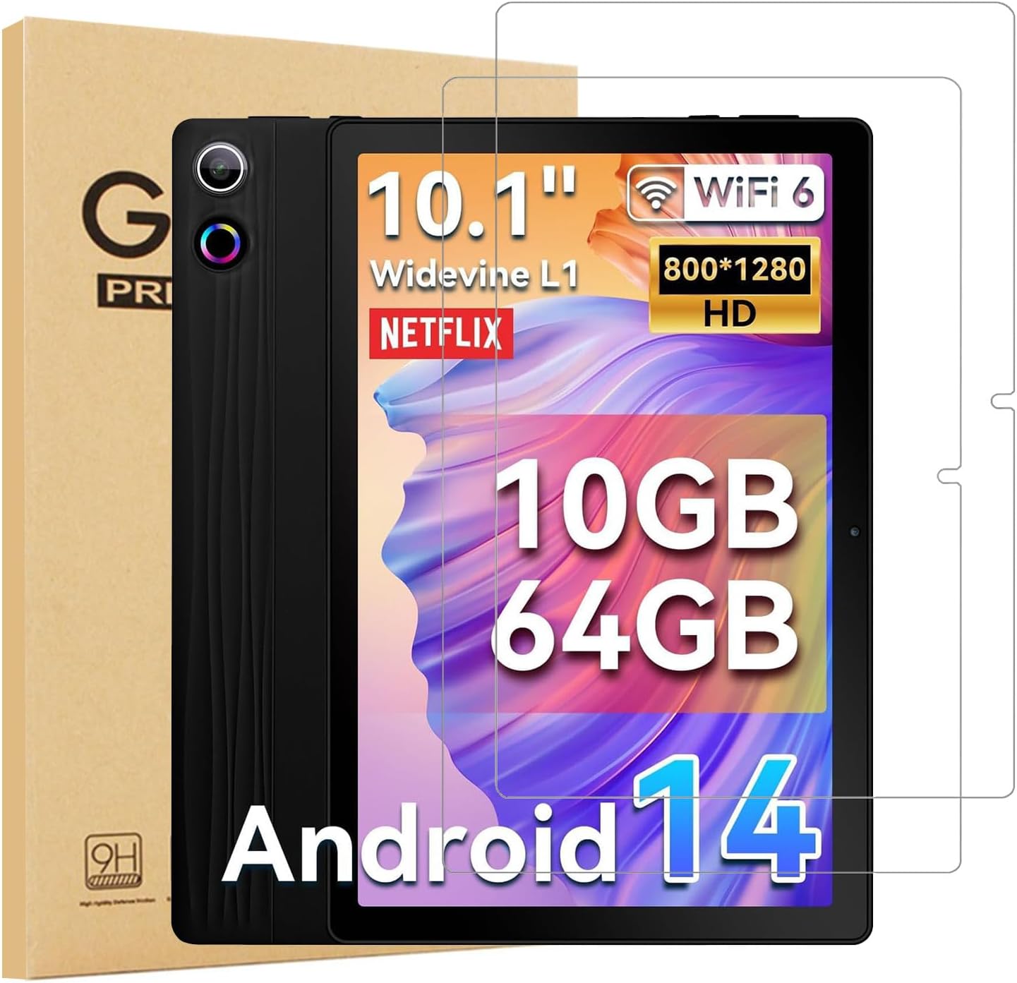 Pack de 2 Protectores de Pantalla de Vidrio Templado 9H para Tablet ROWT 10"