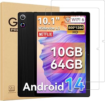 2 Pack Glass Screen Protector for ZANDIZ C10 / Lville LVEC10 / HiGrace C10/ Freeski C10/ FYMLCPFY C10A / AEEZO C10, 10.1 Inch Tablet - Tempered Glass Film/High Definition/9H Hardness