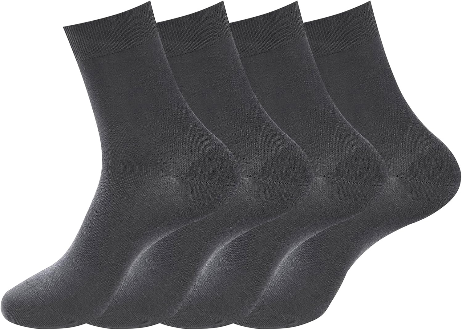 SIHA Mens dress socks, 4 Pairs silk socks men, Black socks for men 8-11