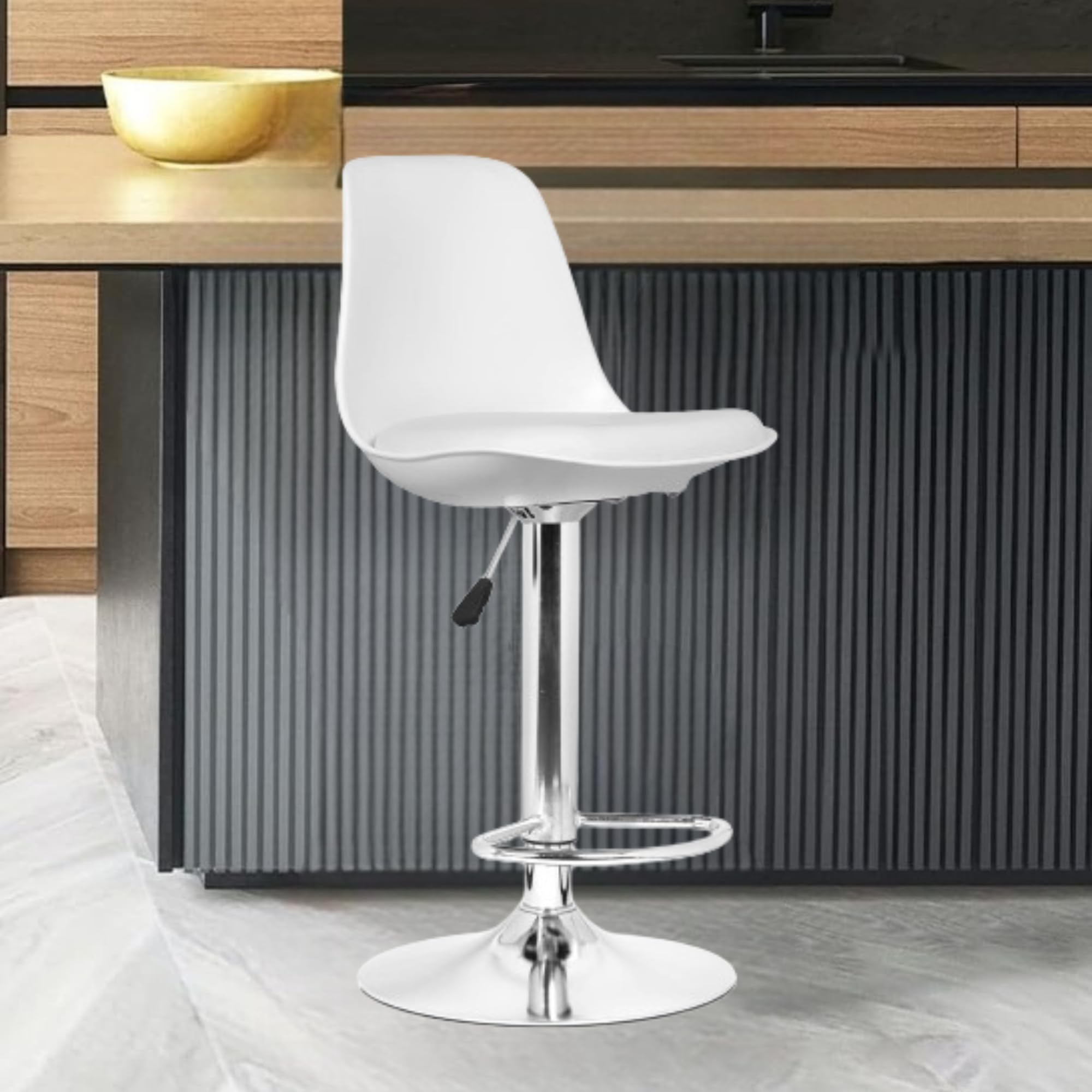 Da URBAN® Valure Height Adjustable & Revolving Bar Stool/Kitchen Chair/Cafetaria Chair White (1 Pc)-picture-13