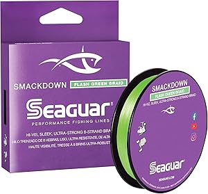 Seaguar Smackdown High Visibility Braided Fishing Line, Flash Green, Multiple Sizes