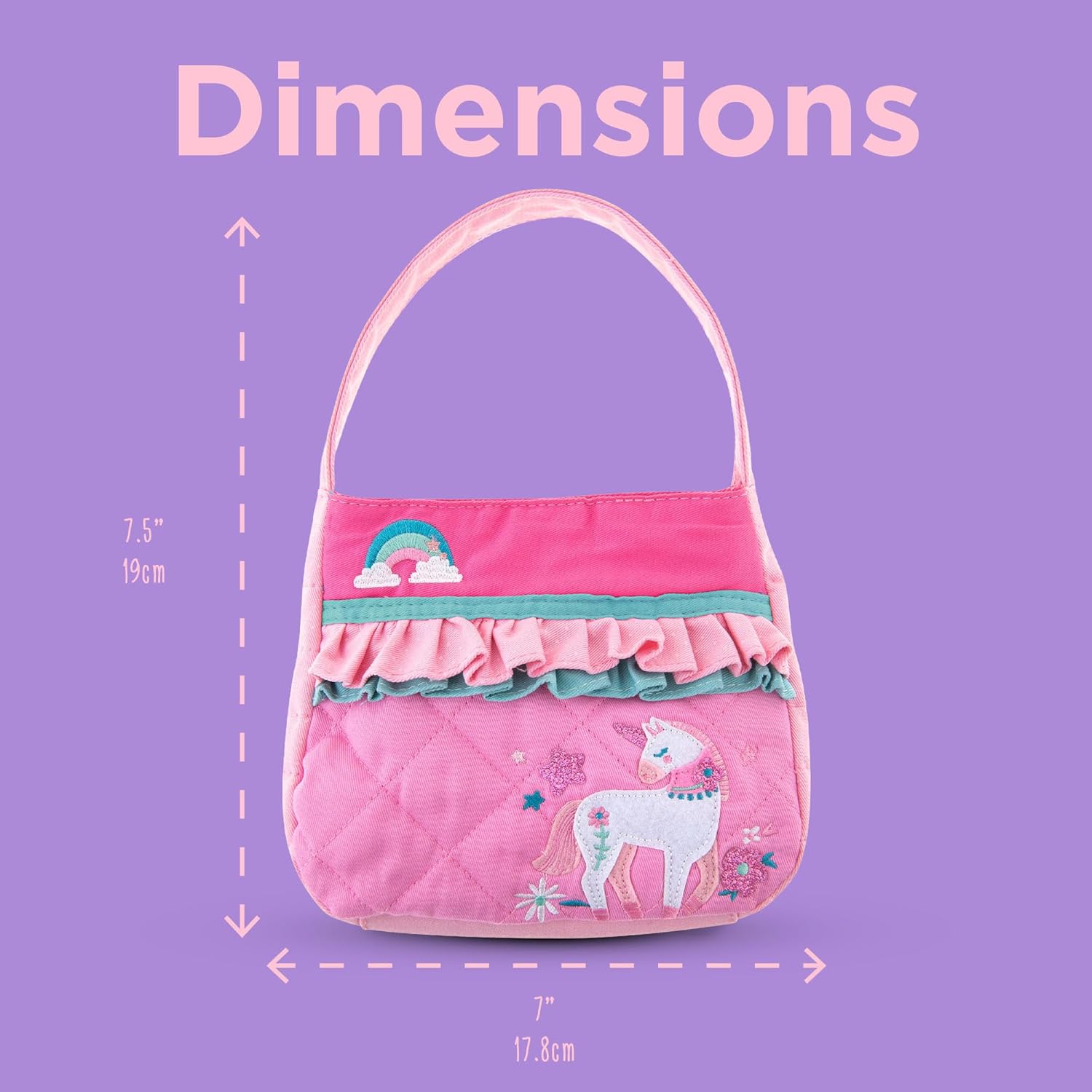 Stephen Joseph Little Girls Toddler Quilted Purse, Purse for Little Girls Handbags Kids Age 3-8