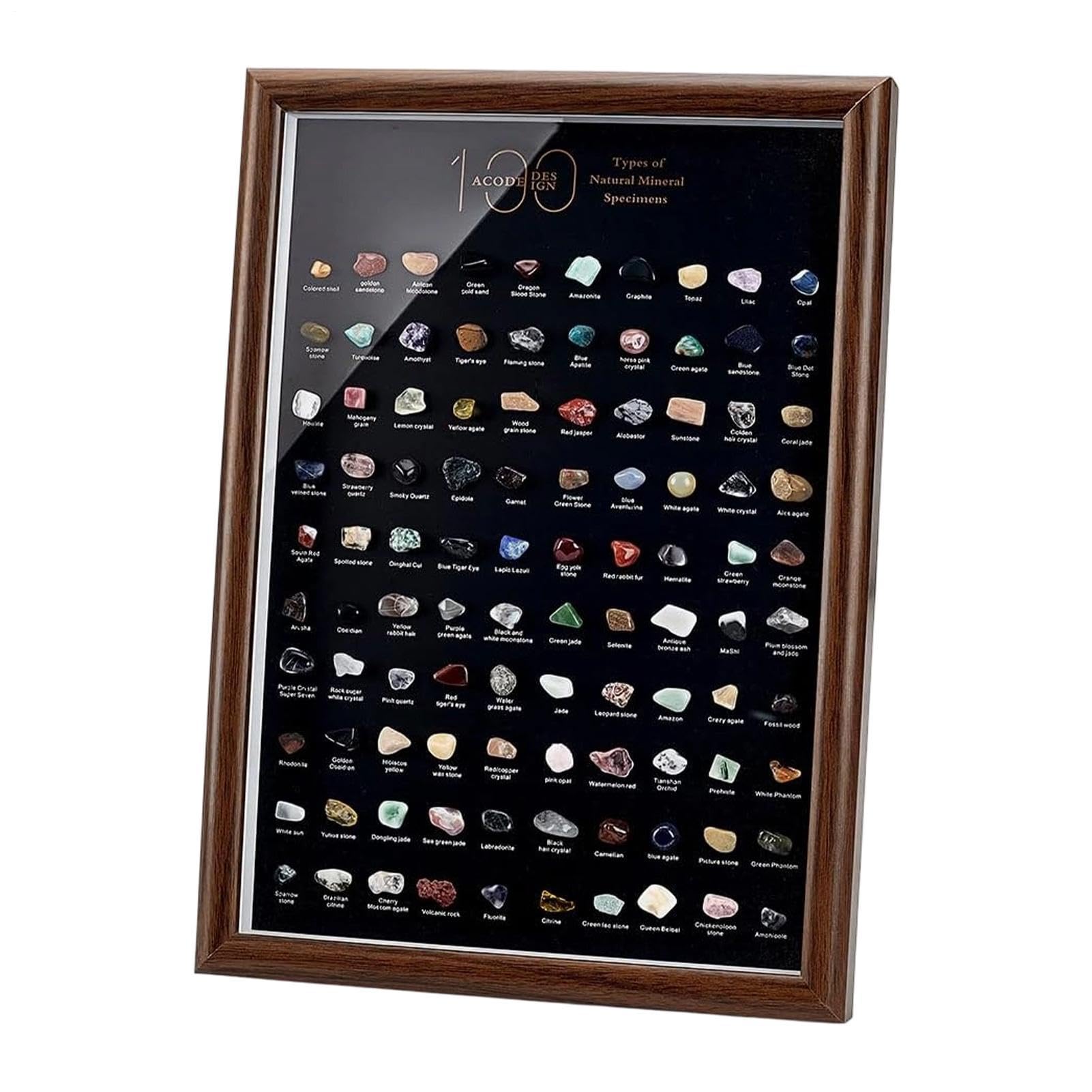 De Colección De Cristales Naturales 100 Surtidas Educacionales | Set colección de gemas y cristales Para Profesores en Ciencias, Entusiastas, Estudiantes, Coleccionistas