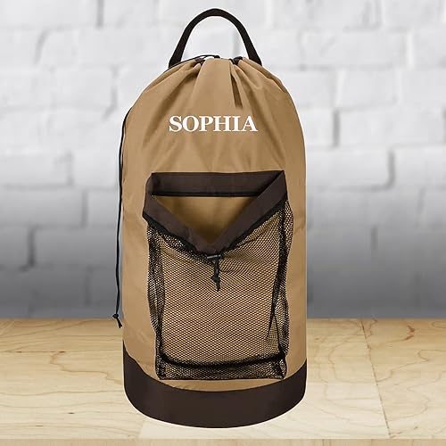 Miniatura 8 de Mochila personalizada para lavandería, bolsa de lavandería personalizada con correas para el hombro y bolsillo de malla, gran regalo para