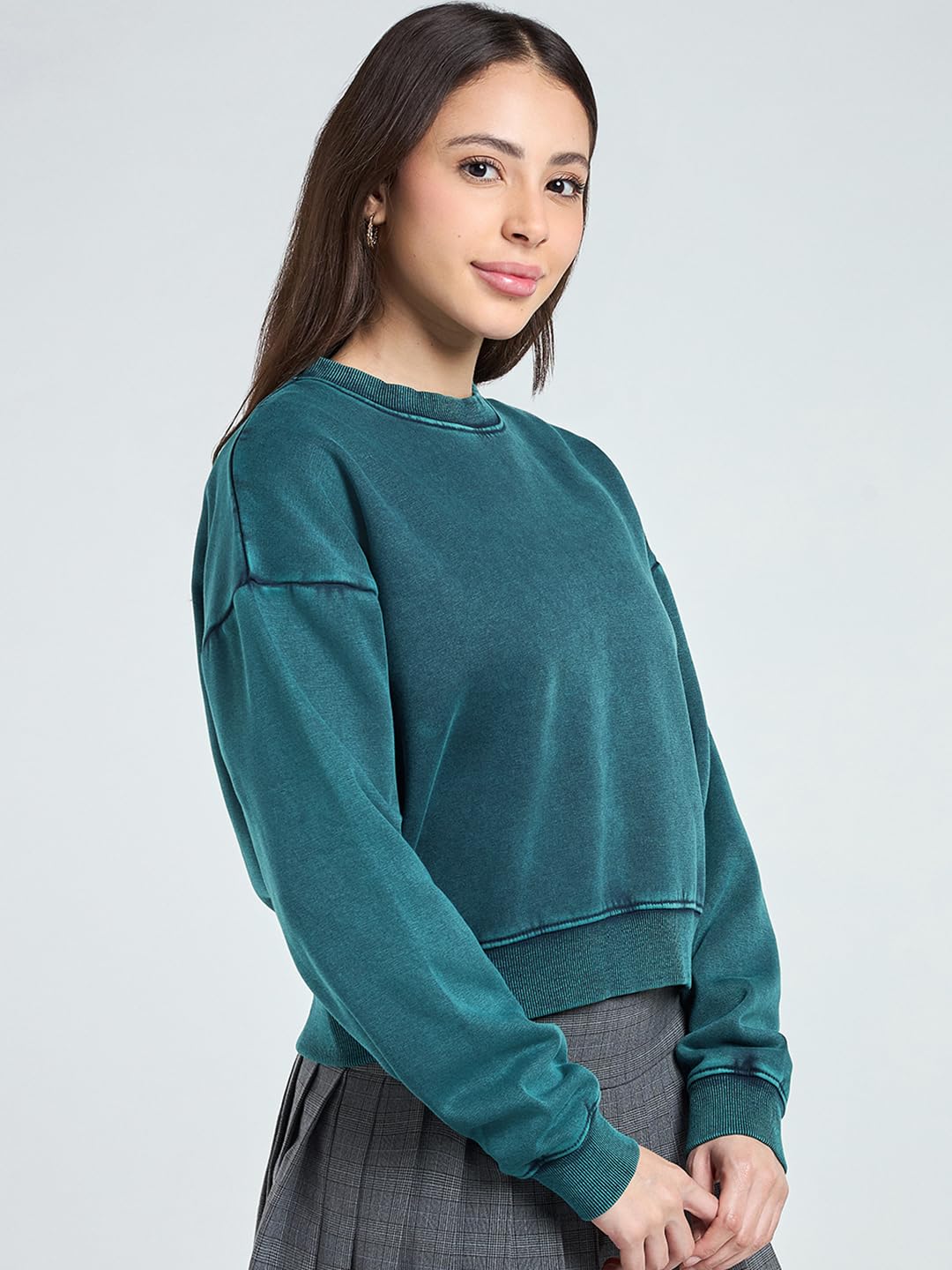 Bewakoof Bluza damska, Forest Biome Acid Wash_682725, XXL