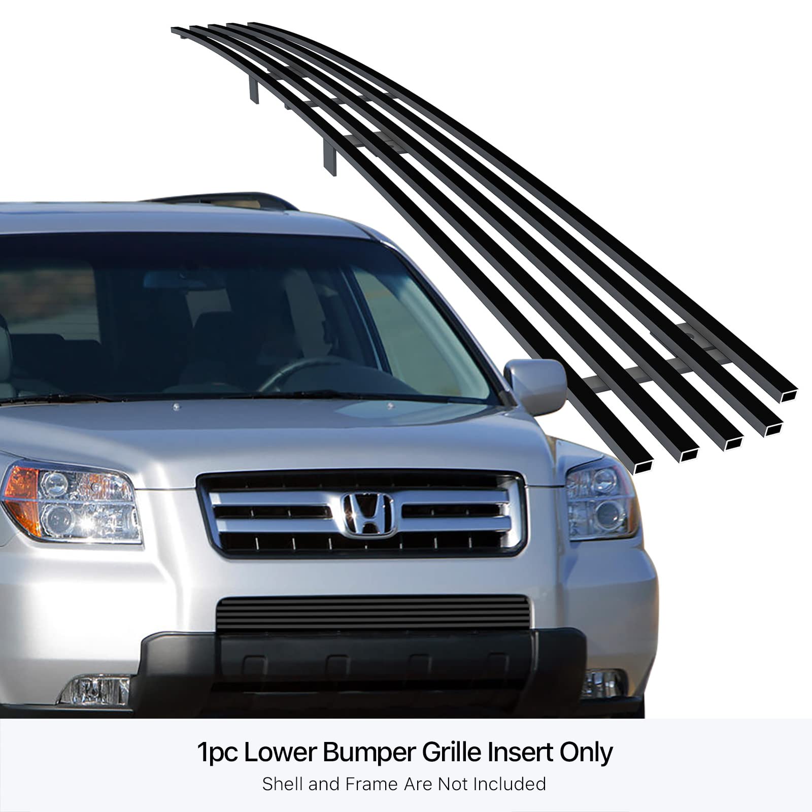 For 03-07 08 Honda Pilot Matte Black Avt Bull Bar Push Bumper Grill Grille Guard