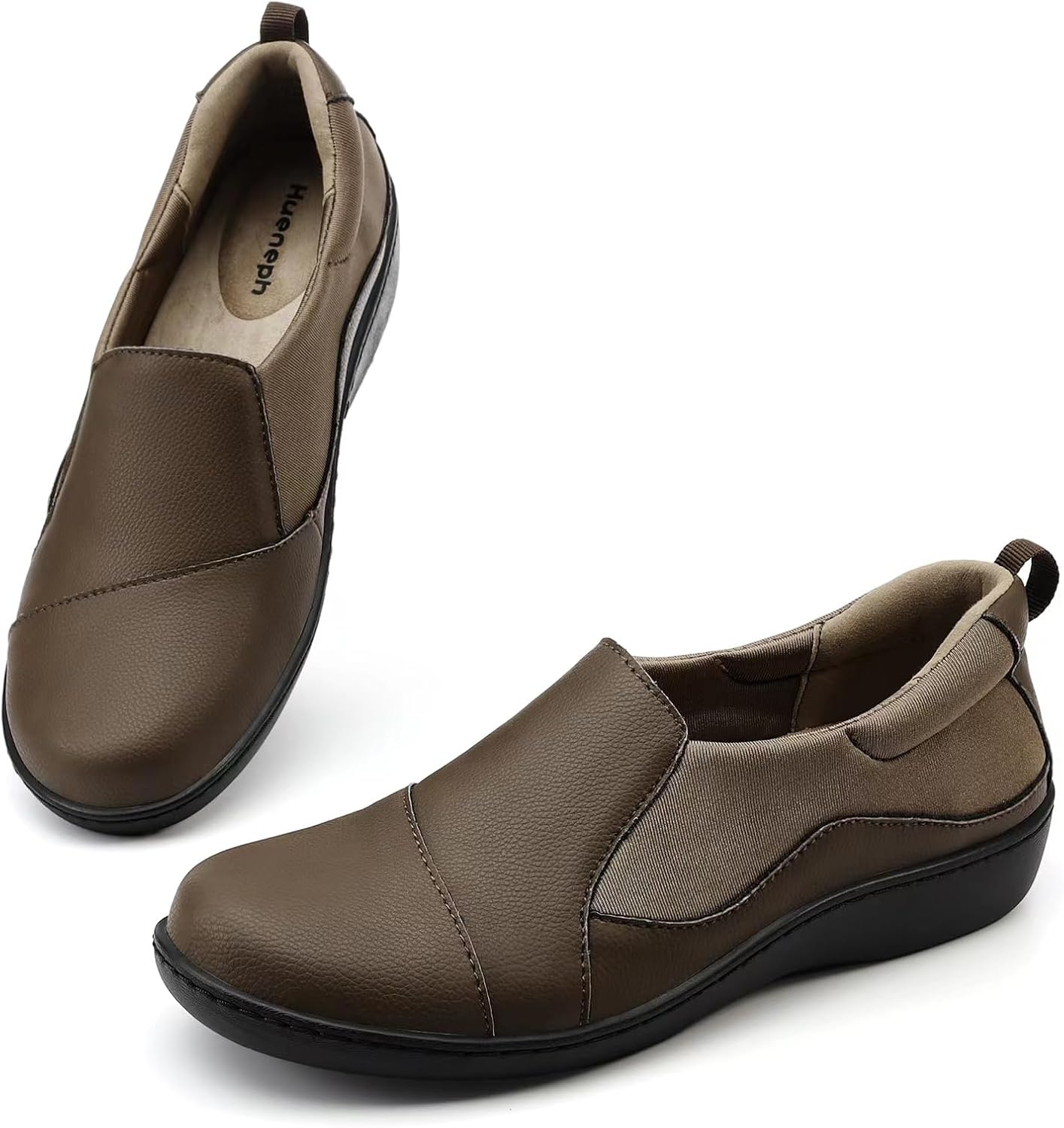 Women's Comfort Leather Loafers Cute Casual Slip On Lightweight Walking Flats Everyday Work Shoes - Image 7