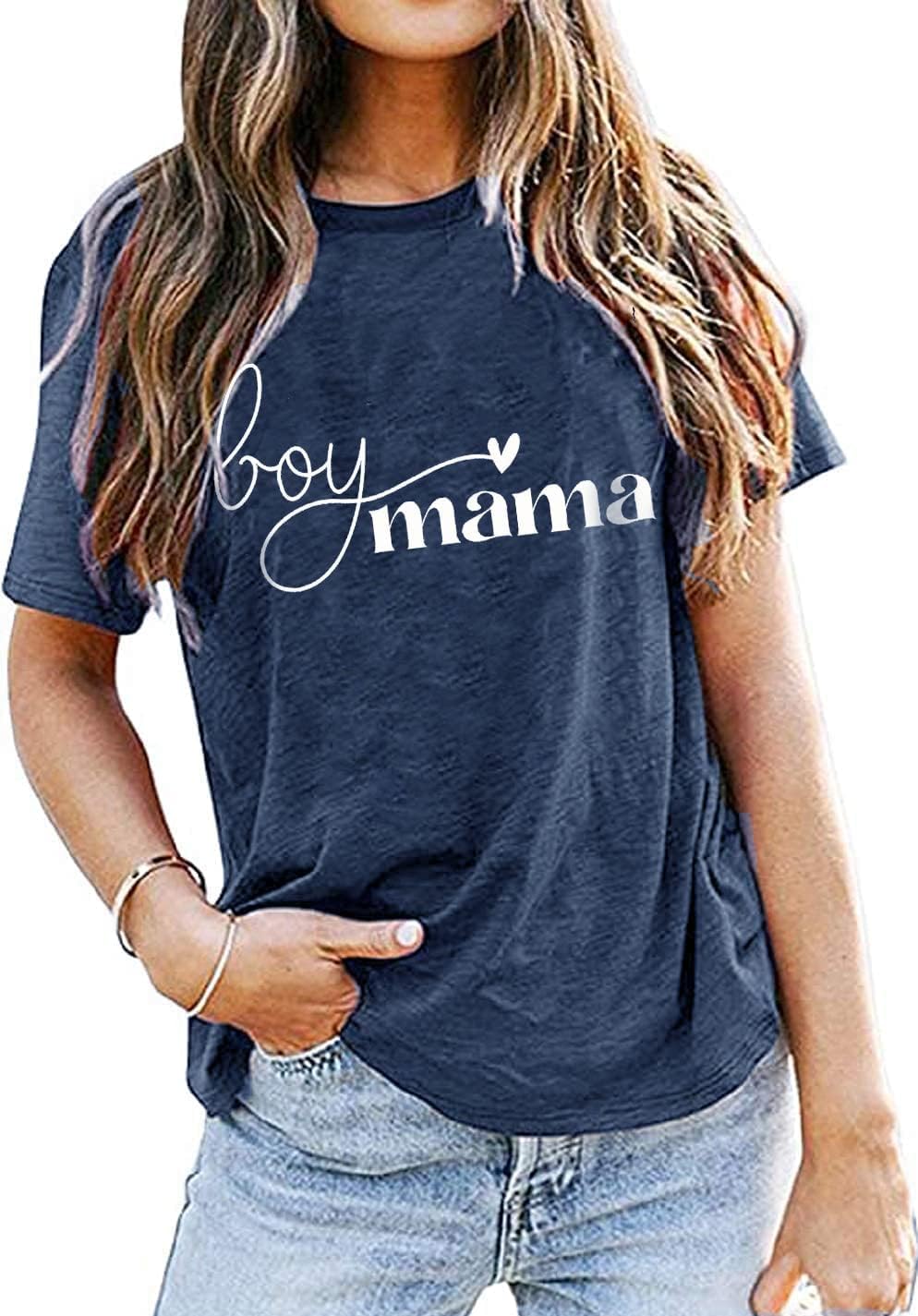 Life is Better with My Boys Shirt for Women Funny Mom Life T Shirts Casual Tops Tees Short Sleeve Boy Mom Shirt