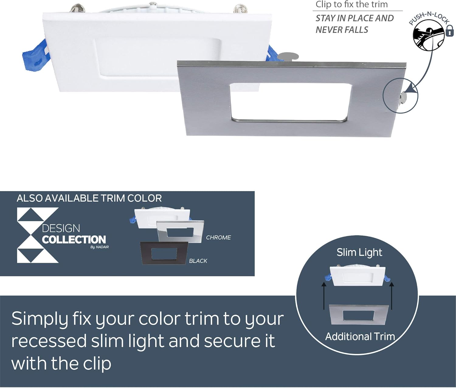 Nadair SL4-900SQ-WH3KBN LED Slim Panel Light, 1pk, Single Pack