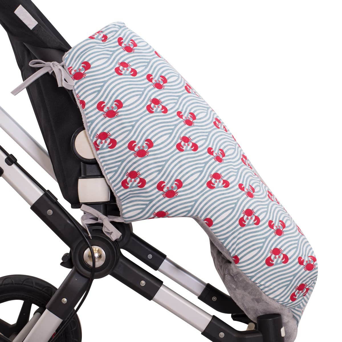 JYOKO Kids Saco Cubrepiés de Invierno Compatible con Portabebés, Sillas de Coche y Cochecitos de Paseo | Polar Teddy Extra Suave | Hecho en España (Crabby, 80 Cm)