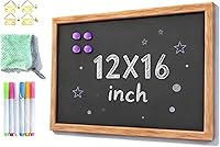 NEWNEWSHOW 12x16 Magnetic Chalkboard Rustic Wood Frame - Wall Mount Hanging Sign for Menu Memo Doodle Kitchen Office