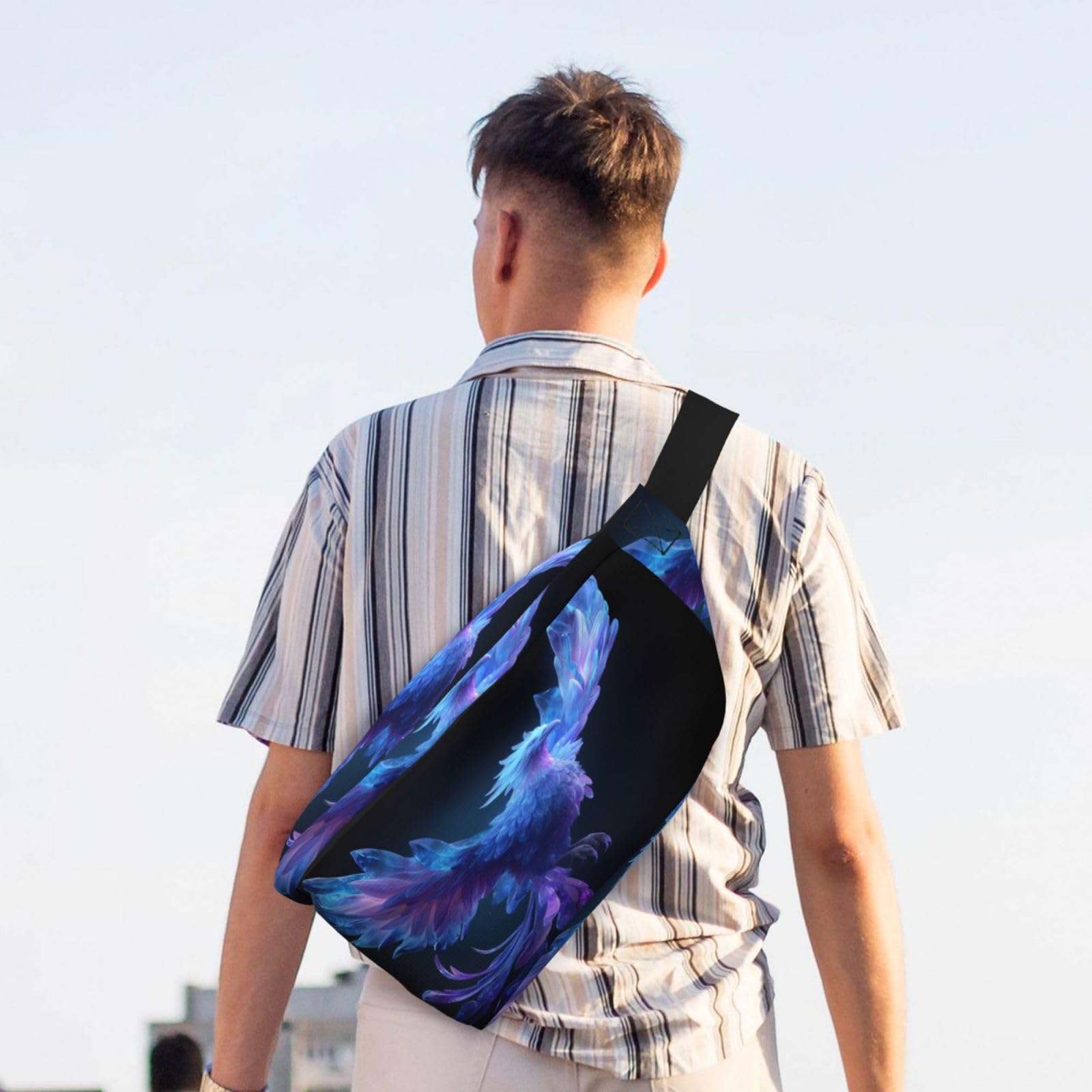 Flying Ice Phoenix In Magical Glow Fanny Pack For Women Man, Waist Belt Bag Crossbody For Sports Travel Hiking Running Jogging